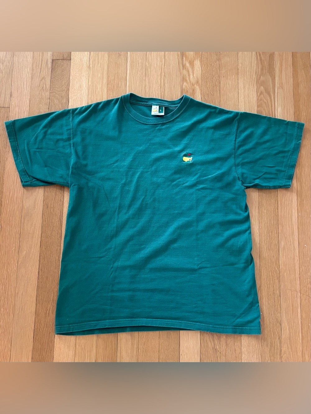 Vintage The Masters Shirt 90s Mens L Large Green 100% Cotton Made In USA